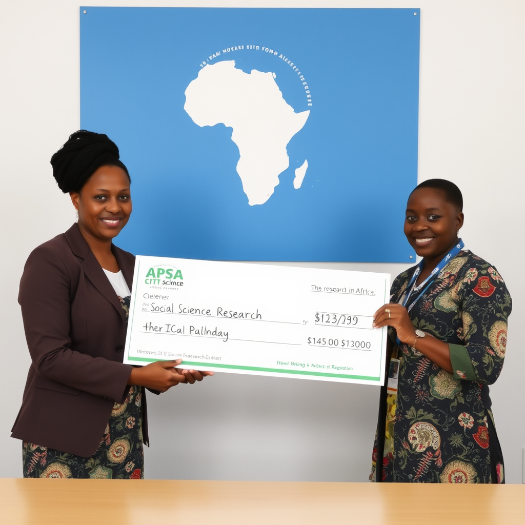 Two women holding a large cheque.
